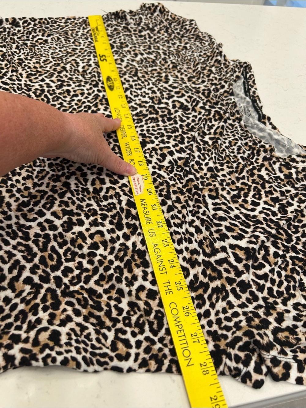 Women's Leopard Print Pajama Set - Taupe & Black Sleep Top and Pants - Picture 4 of 10